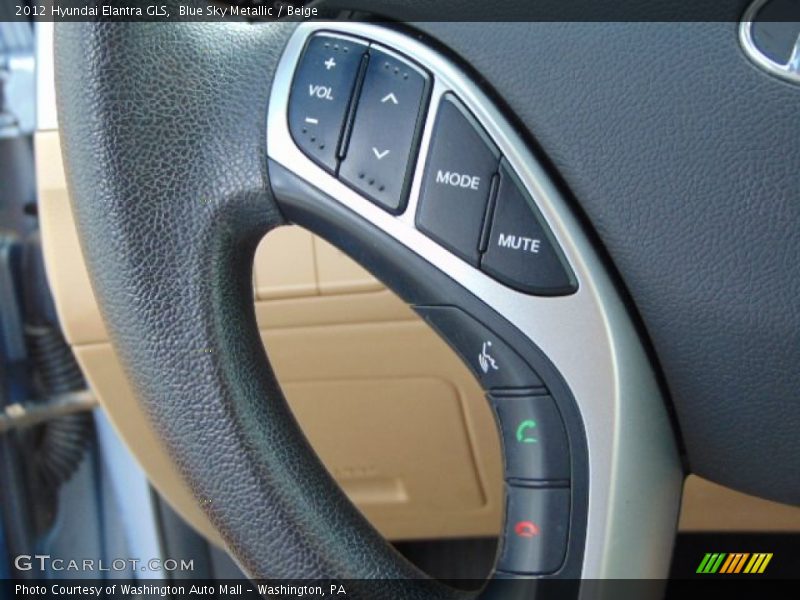 Blue Sky Metallic / Beige 2012 Hyundai Elantra GLS