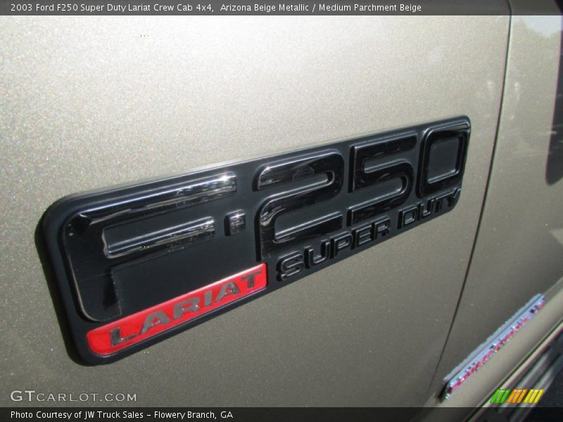 Arizona Beige Metallic / Medium Parchment Beige 2003 Ford F250 Super Duty Lariat Crew Cab 4x4