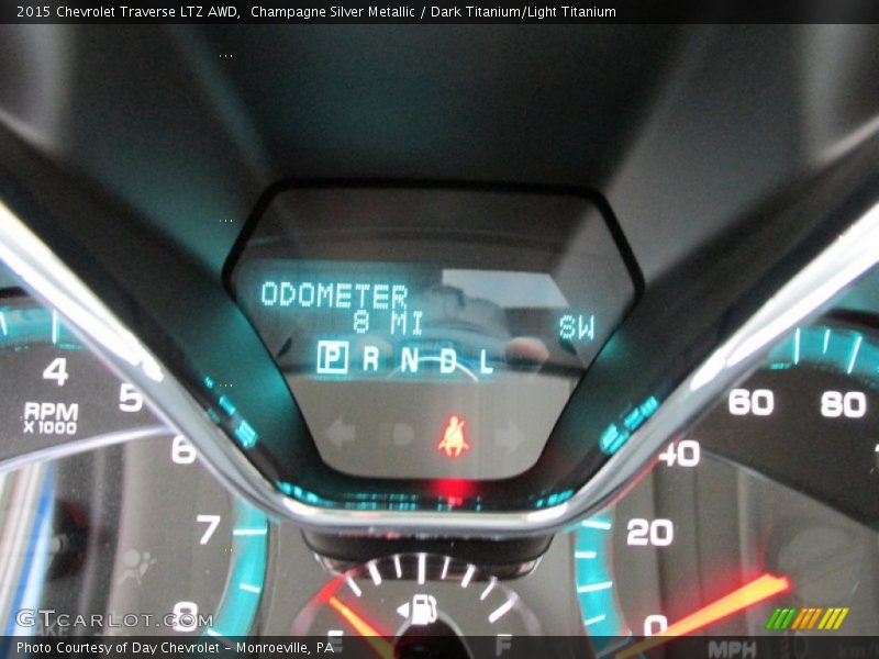 Champagne Silver Metallic / Dark Titanium/Light Titanium 2015 Chevrolet Traverse LTZ AWD