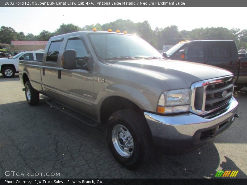 Arizona Beige Metallic / Medium Parchment Beige 2003 Ford F250 Super Duty Lariat Crew Cab 4x4
