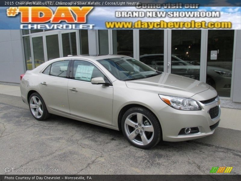 Champagne Silver Metallic / Cocoa/Light Neutral 2015 Chevrolet Malibu LTZ