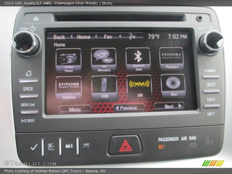 Champagne Silver Metallic / Ebony 2014 GMC Acadia SLT AWD