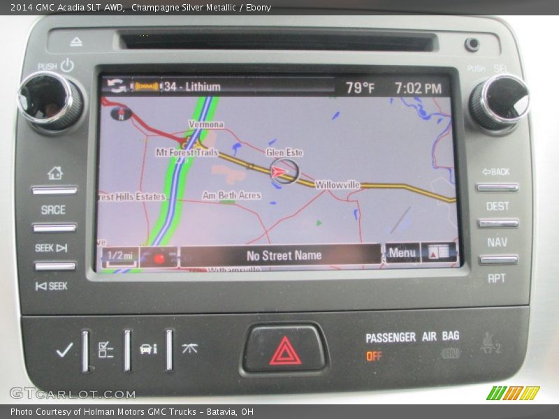 Champagne Silver Metallic / Ebony 2014 GMC Acadia SLT AWD