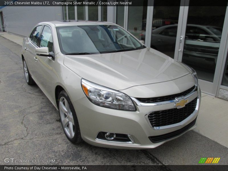 Champagne Silver Metallic / Cocoa/Light Neutral 2015 Chevrolet Malibu LTZ