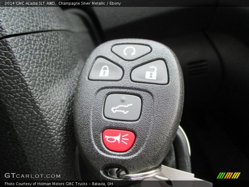 Champagne Silver Metallic / Ebony 2014 GMC Acadia SLT AWD