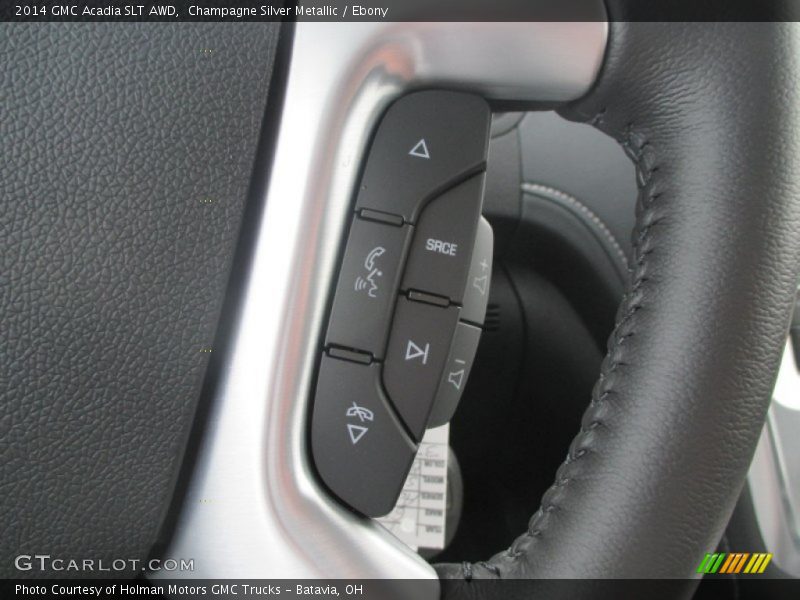 Champagne Silver Metallic / Ebony 2014 GMC Acadia SLT AWD