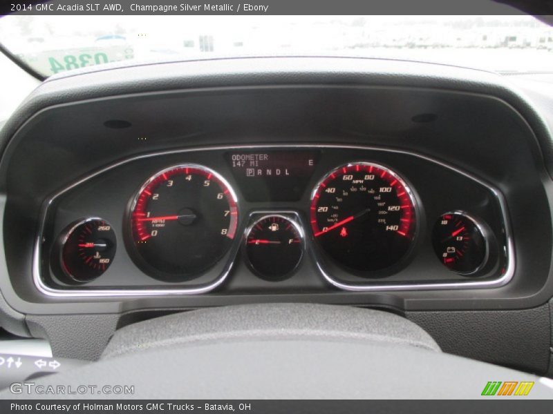 Champagne Silver Metallic / Ebony 2014 GMC Acadia SLT AWD