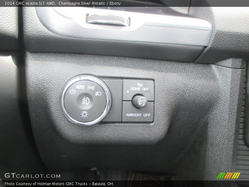 Champagne Silver Metallic / Ebony 2014 GMC Acadia SLT AWD