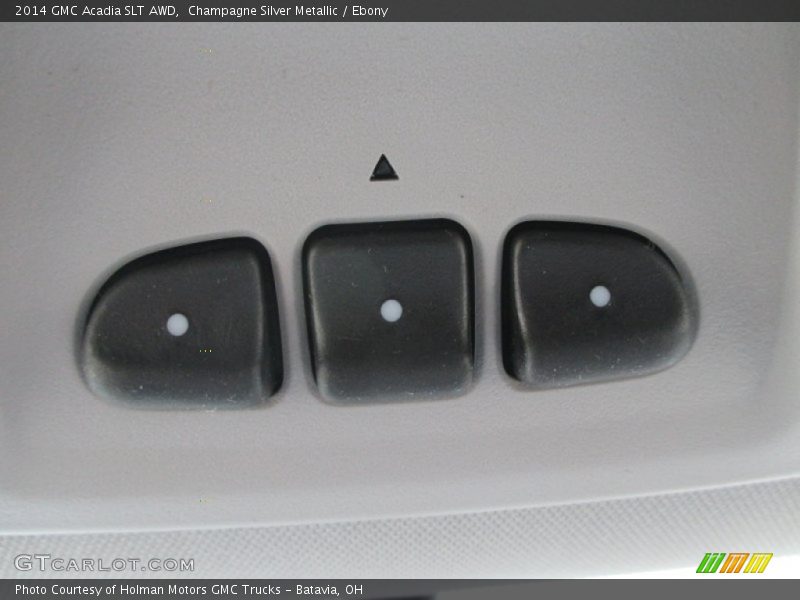 Champagne Silver Metallic / Ebony 2014 GMC Acadia SLT AWD