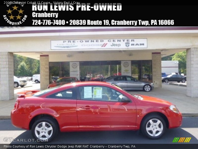 Victory Red / Gray 2008 Chevrolet Cobalt LS Coupe