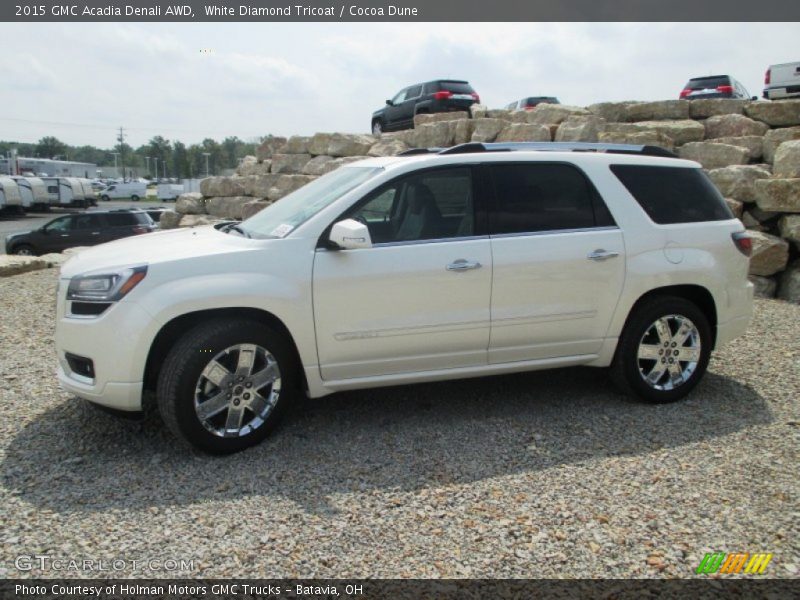 White Diamond Tricoat / Cocoa Dune 2015 GMC Acadia Denali AWD