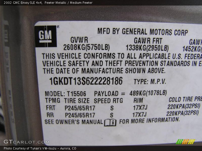Pewter Metallic / Medium Pewter 2002 GMC Envoy SLE 4x4