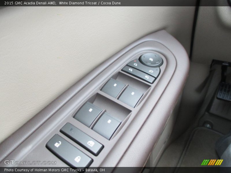 White Diamond Tricoat / Cocoa Dune 2015 GMC Acadia Denali AWD