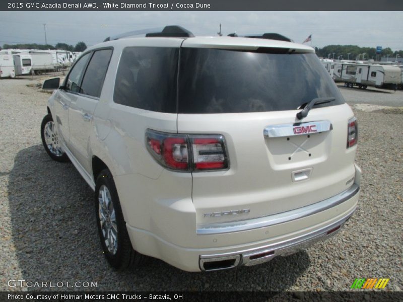 White Diamond Tricoat / Cocoa Dune 2015 GMC Acadia Denali AWD