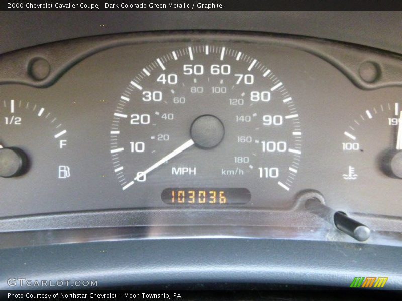 Dark Colorado Green Metallic / Graphite 2000 Chevrolet Cavalier Coupe