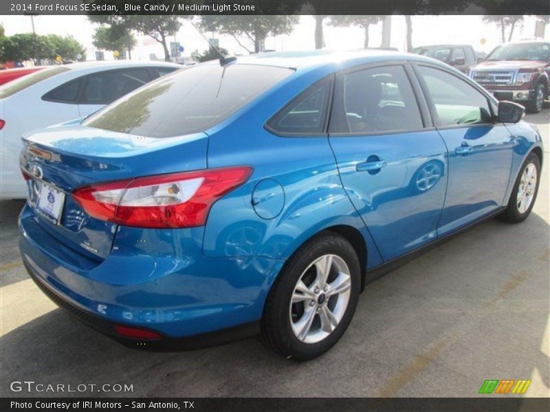 Blue Candy / Medium Light Stone 2014 Ford Focus SE Sedan