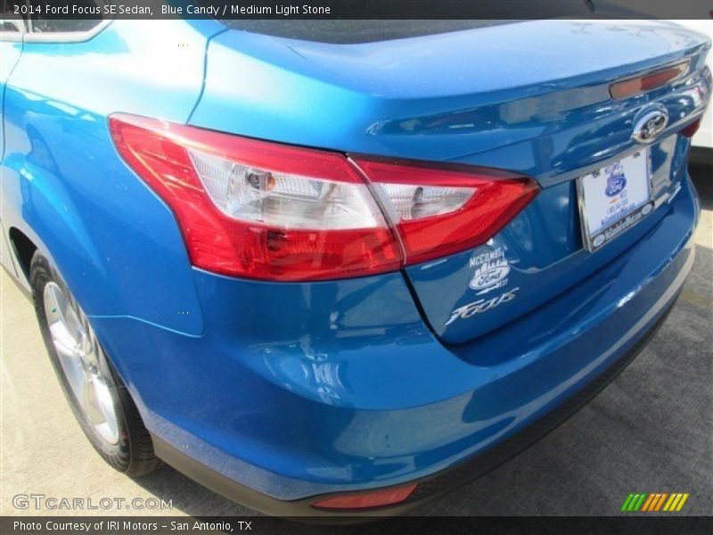 Blue Candy / Medium Light Stone 2014 Ford Focus SE Sedan