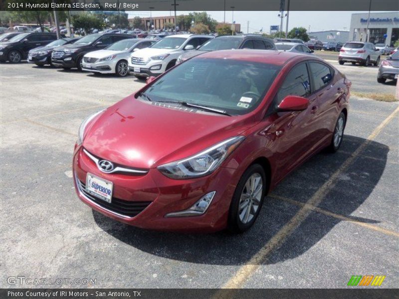 Red / Beige 2014 Hyundai Elantra SE Sedan