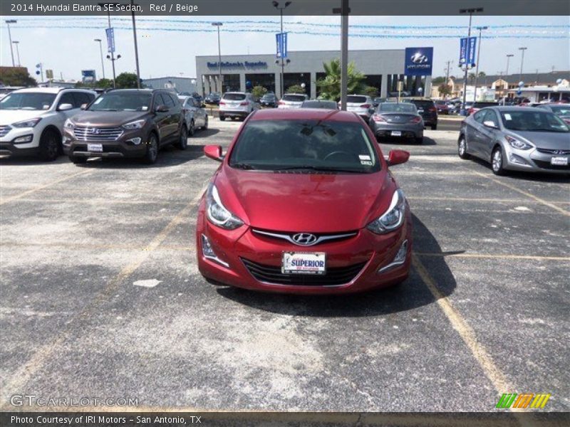 Red / Beige 2014 Hyundai Elantra SE Sedan