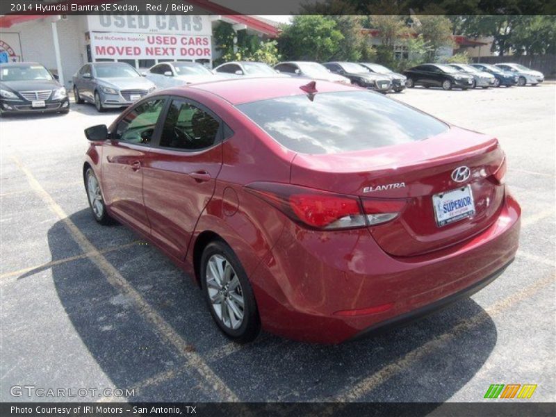 Red / Beige 2014 Hyundai Elantra SE Sedan