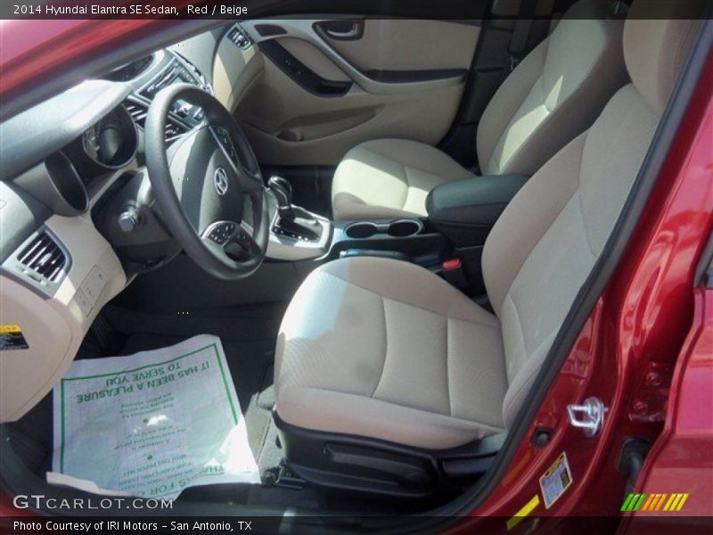 Red / Beige 2014 Hyundai Elantra SE Sedan
