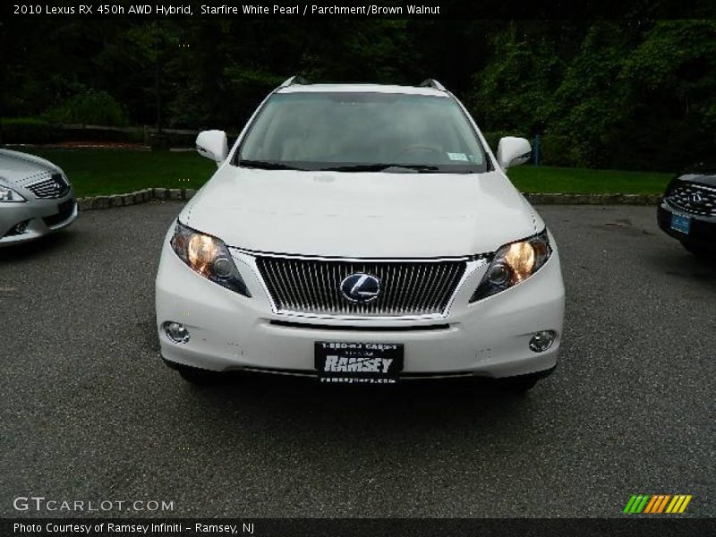 Starfire White Pearl / Parchment/Brown Walnut 2010 Lexus RX 450h AWD Hybrid