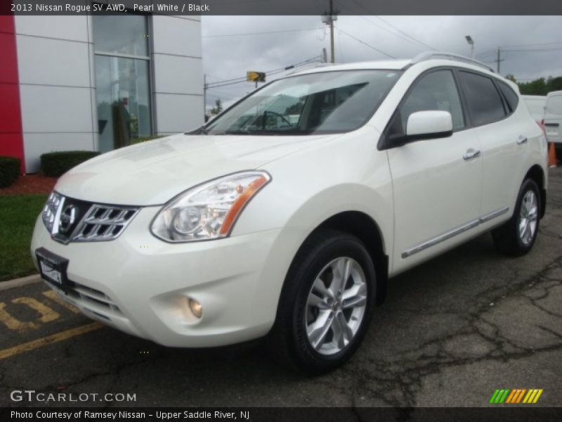 Pearl White / Black 2013 Nissan Rogue SV AWD