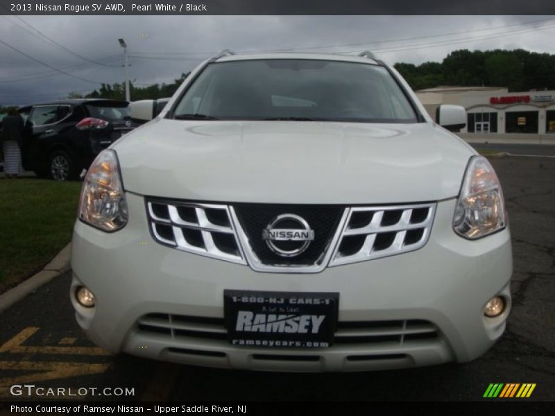 Pearl White / Black 2013 Nissan Rogue SV AWD