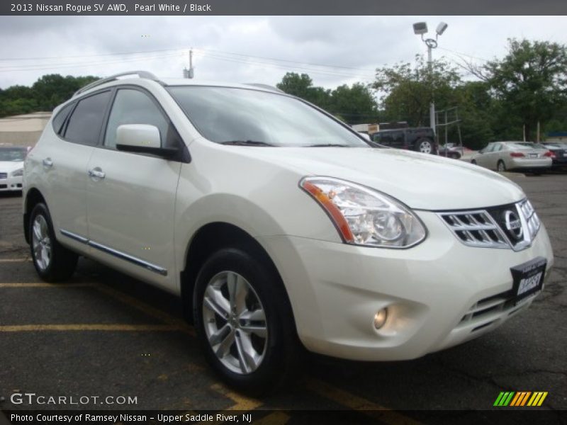 Pearl White / Black 2013 Nissan Rogue SV AWD