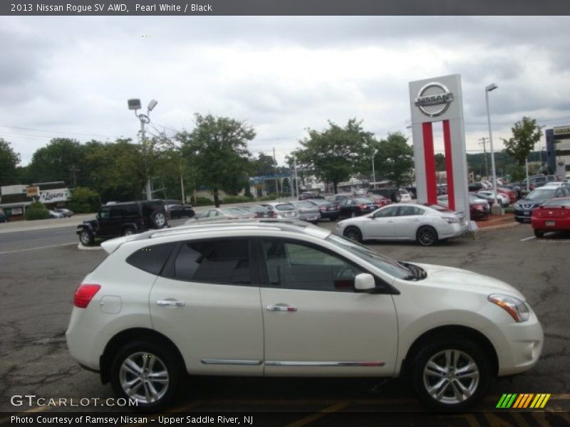 Pearl White / Black 2013 Nissan Rogue SV AWD