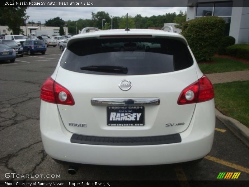 Pearl White / Black 2013 Nissan Rogue SV AWD