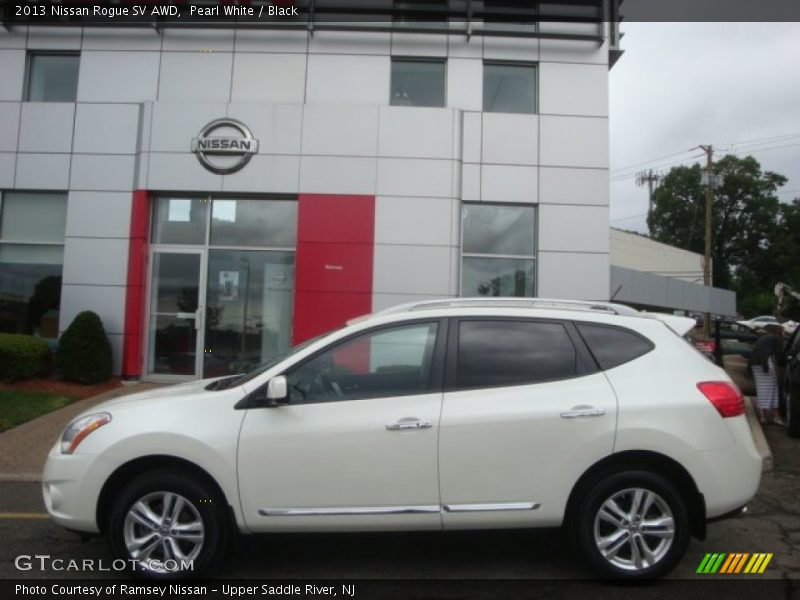 Pearl White / Black 2013 Nissan Rogue SV AWD