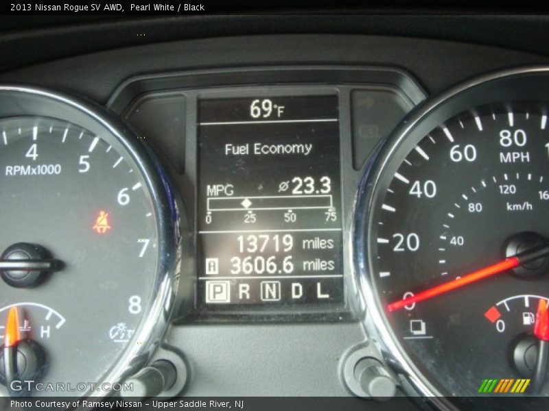 Pearl White / Black 2013 Nissan Rogue SV AWD