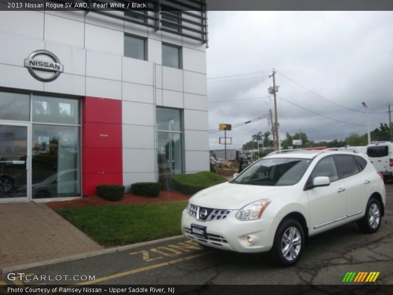 Pearl White / Black 2013 Nissan Rogue SV AWD