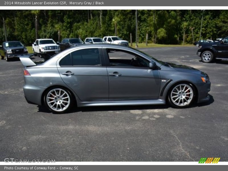 Mercury Gray / Black 2014 Mitsubishi Lancer Evolution GSR