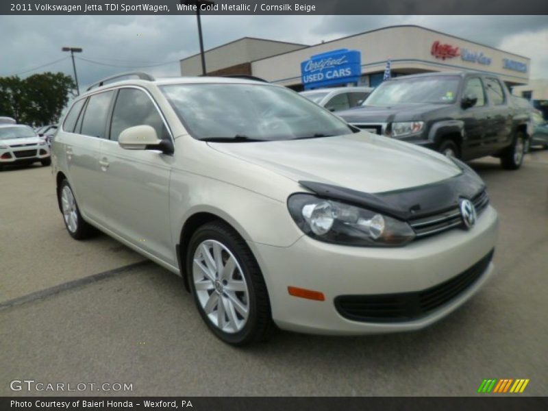 White Gold Metallic / Cornsilk Beige 2011 Volkswagen Jetta TDI SportWagen