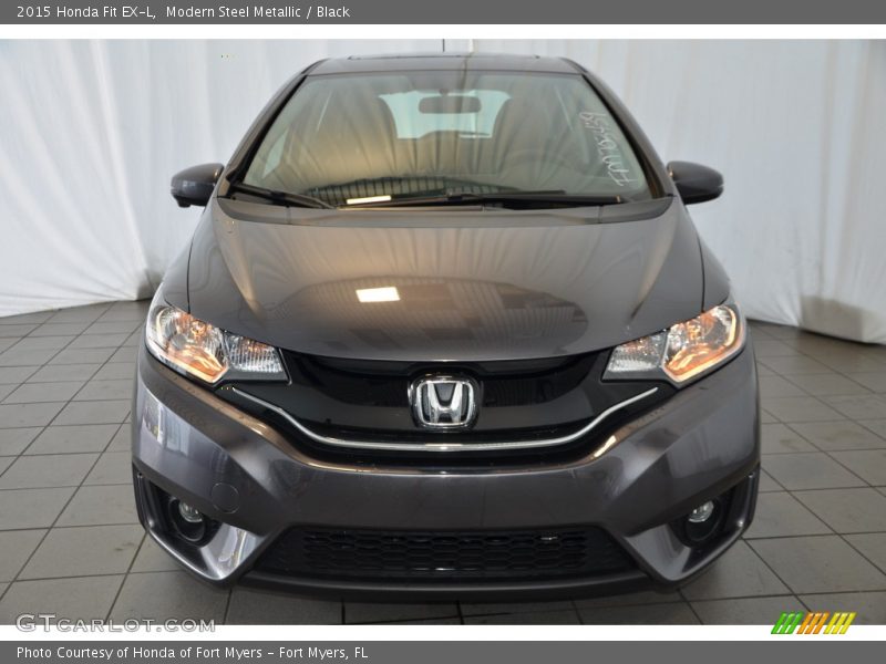 Modern Steel Metallic / Black 2015 Honda Fit EX-L
