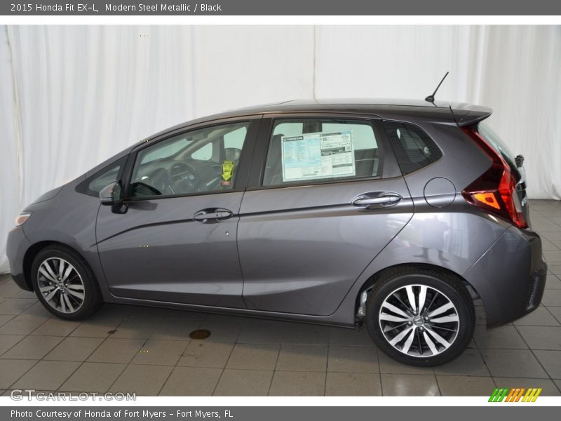 Modern Steel Metallic / Black 2015 Honda Fit EX-L
