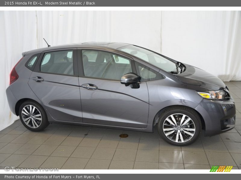 Modern Steel Metallic / Black 2015 Honda Fit EX-L