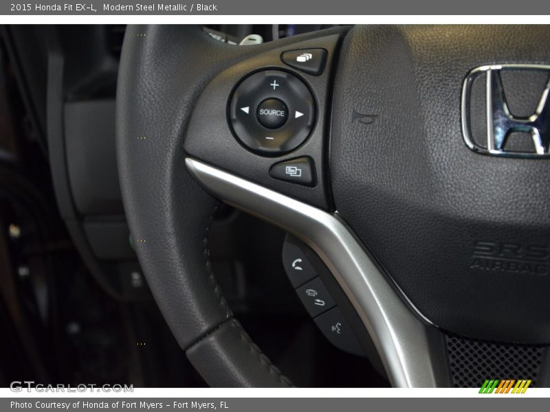 Modern Steel Metallic / Black 2015 Honda Fit EX-L