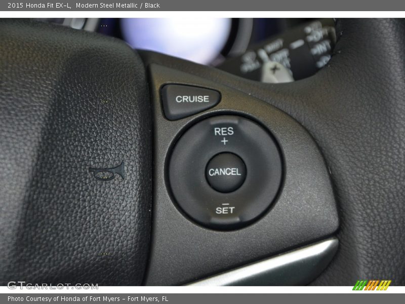 Modern Steel Metallic / Black 2015 Honda Fit EX-L