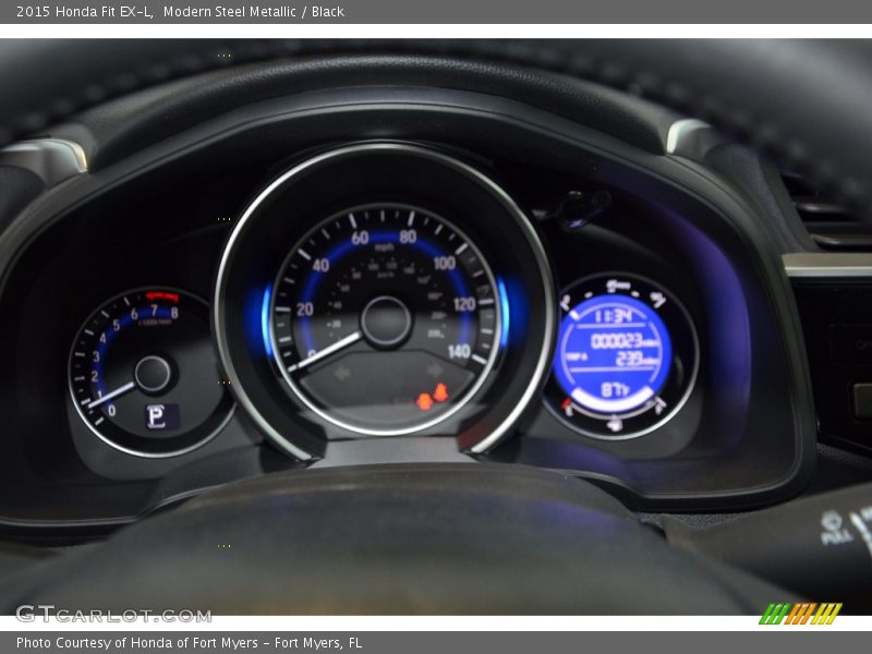 Modern Steel Metallic / Black 2015 Honda Fit EX-L