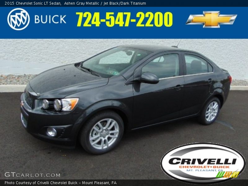 Ashen Gray Metallic / Jet Black/Dark Titanium 2015 Chevrolet Sonic LT Sedan