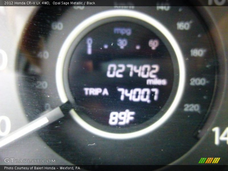 Opal Sage Metallic / Black 2012 Honda CR-V LX 4WD