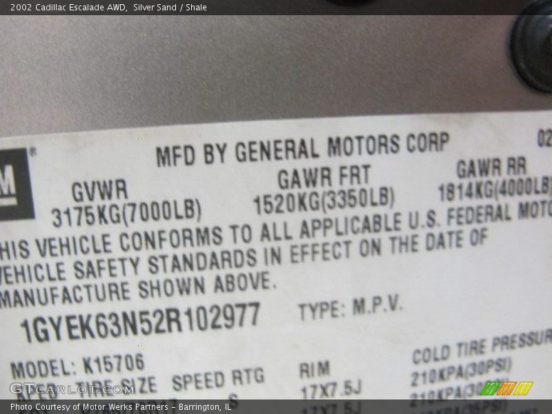 Silver Sand / Shale 2002 Cadillac Escalade AWD