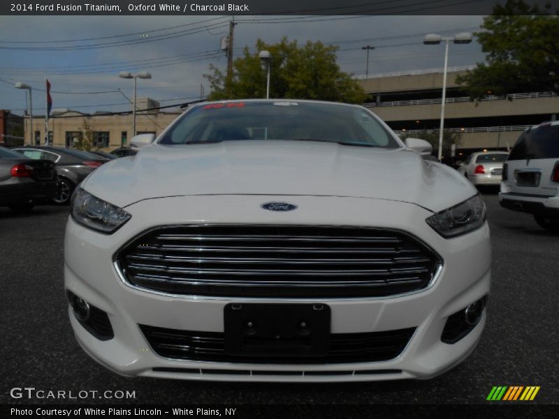 Oxford White / Charcoal Black 2014 Ford Fusion Titanium