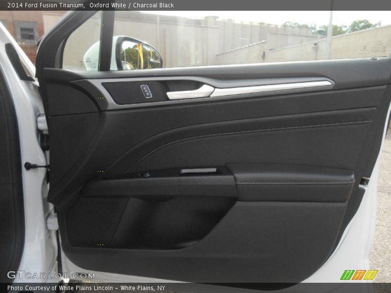 Oxford White / Charcoal Black 2014 Ford Fusion Titanium