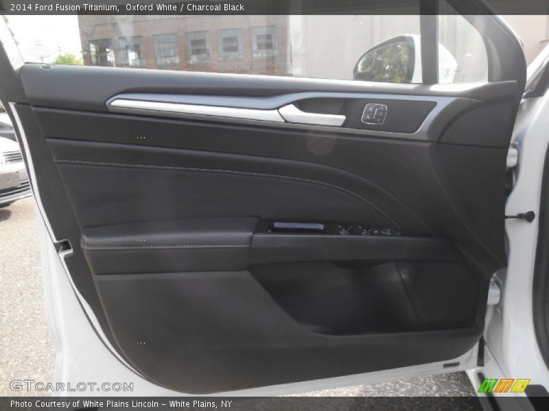 Oxford White / Charcoal Black 2014 Ford Fusion Titanium