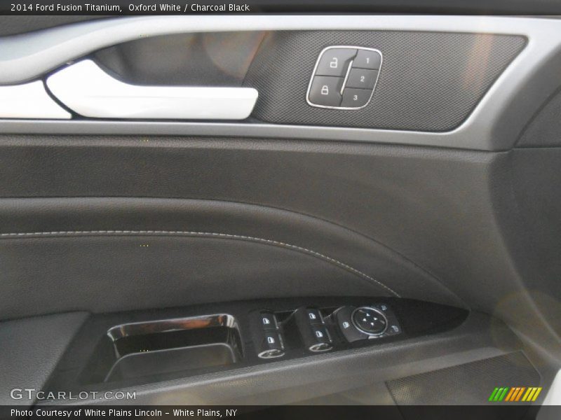 Oxford White / Charcoal Black 2014 Ford Fusion Titanium