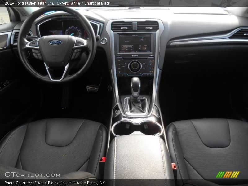 Oxford White / Charcoal Black 2014 Ford Fusion Titanium